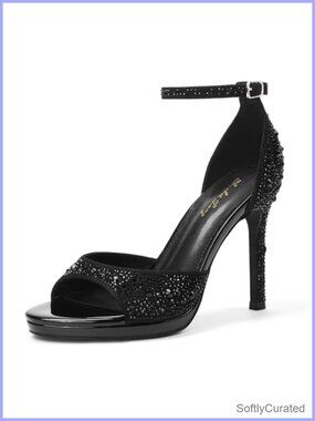 Women's High Heels Round Open Toe Platform Heeled Sandals